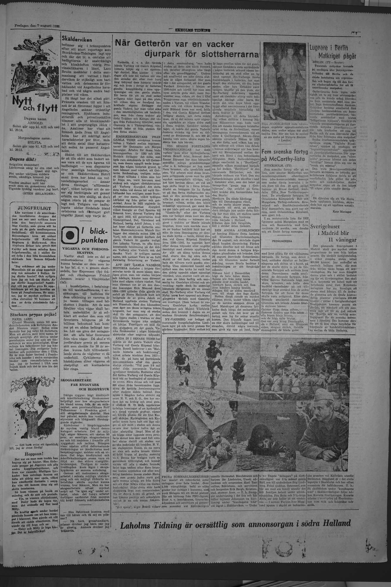 Laholms Tidning Fredag 7 augusti 1953, sida 7