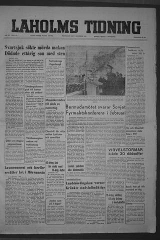 Förstasidan, Måndag 7 december 1953