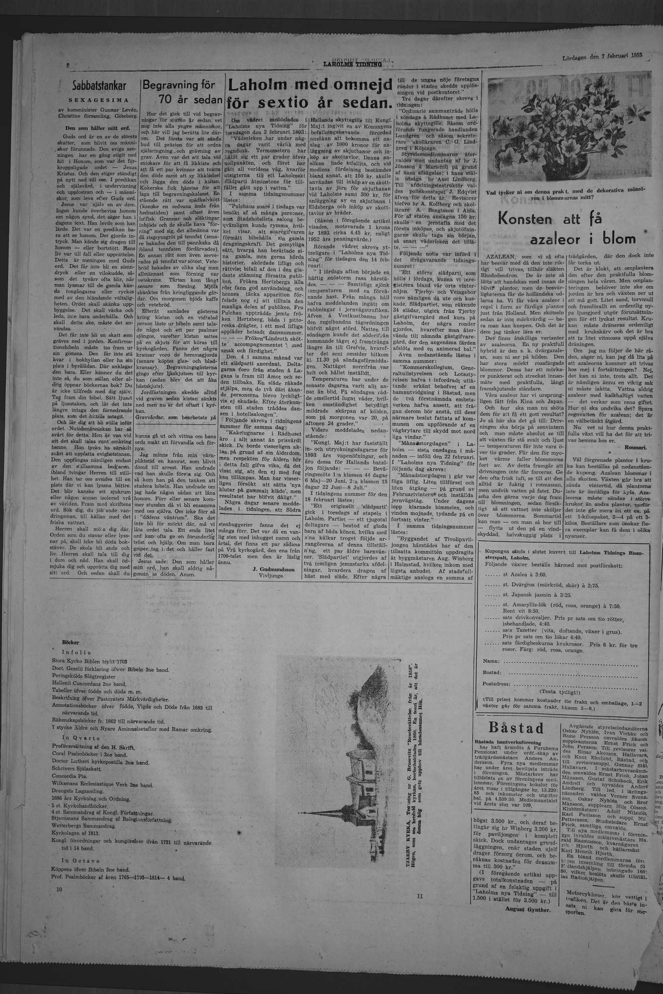 Laholms Tidning Lördag 7 februari 1953, sida 6