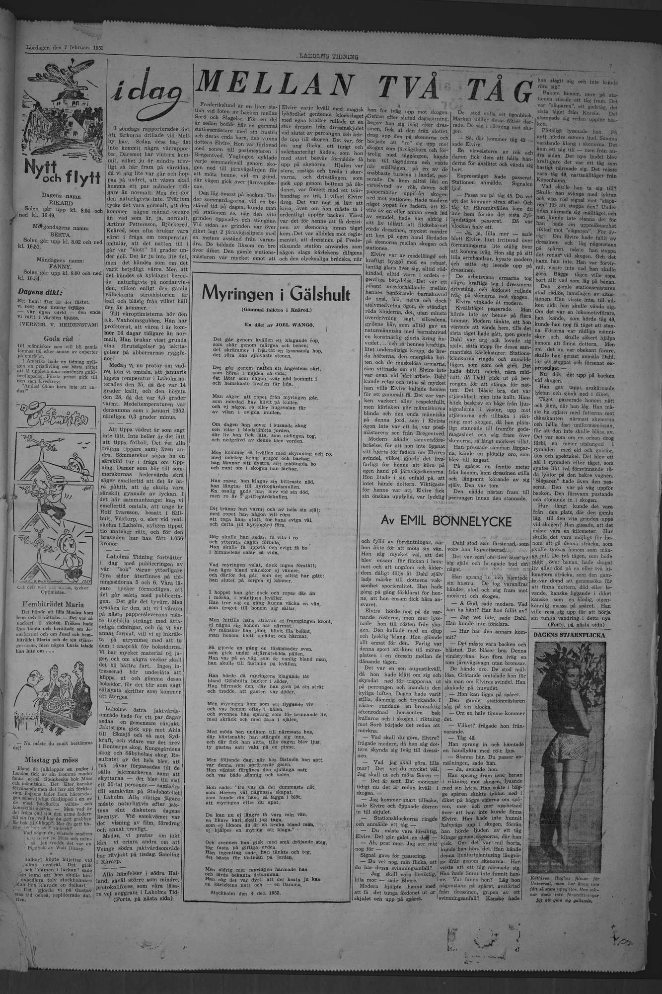 Laholms Tidning Lördag 7 februari 1953, sida 7