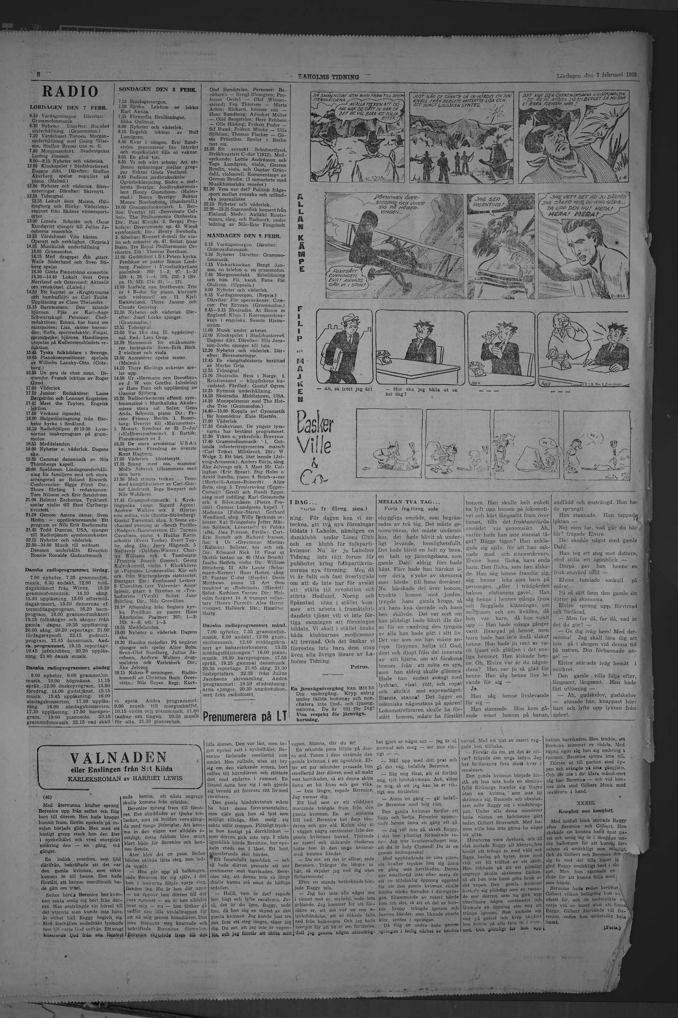 Laholms Tidning Lördag 7 februari 1953, sida 8