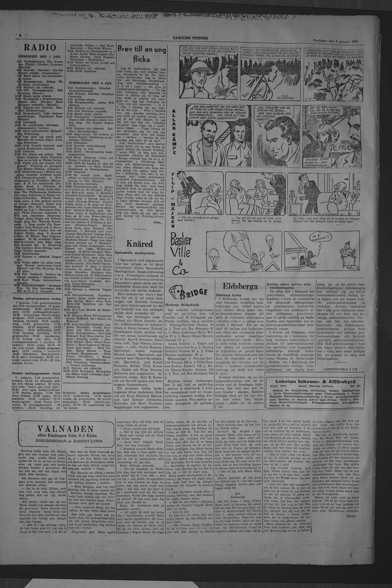 Laholms Tidning Onsdag 7 januari 1953, sida 6
