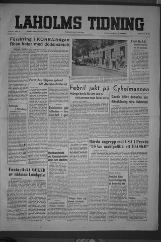 Förstasidan, Tisdag 7 juli 1953