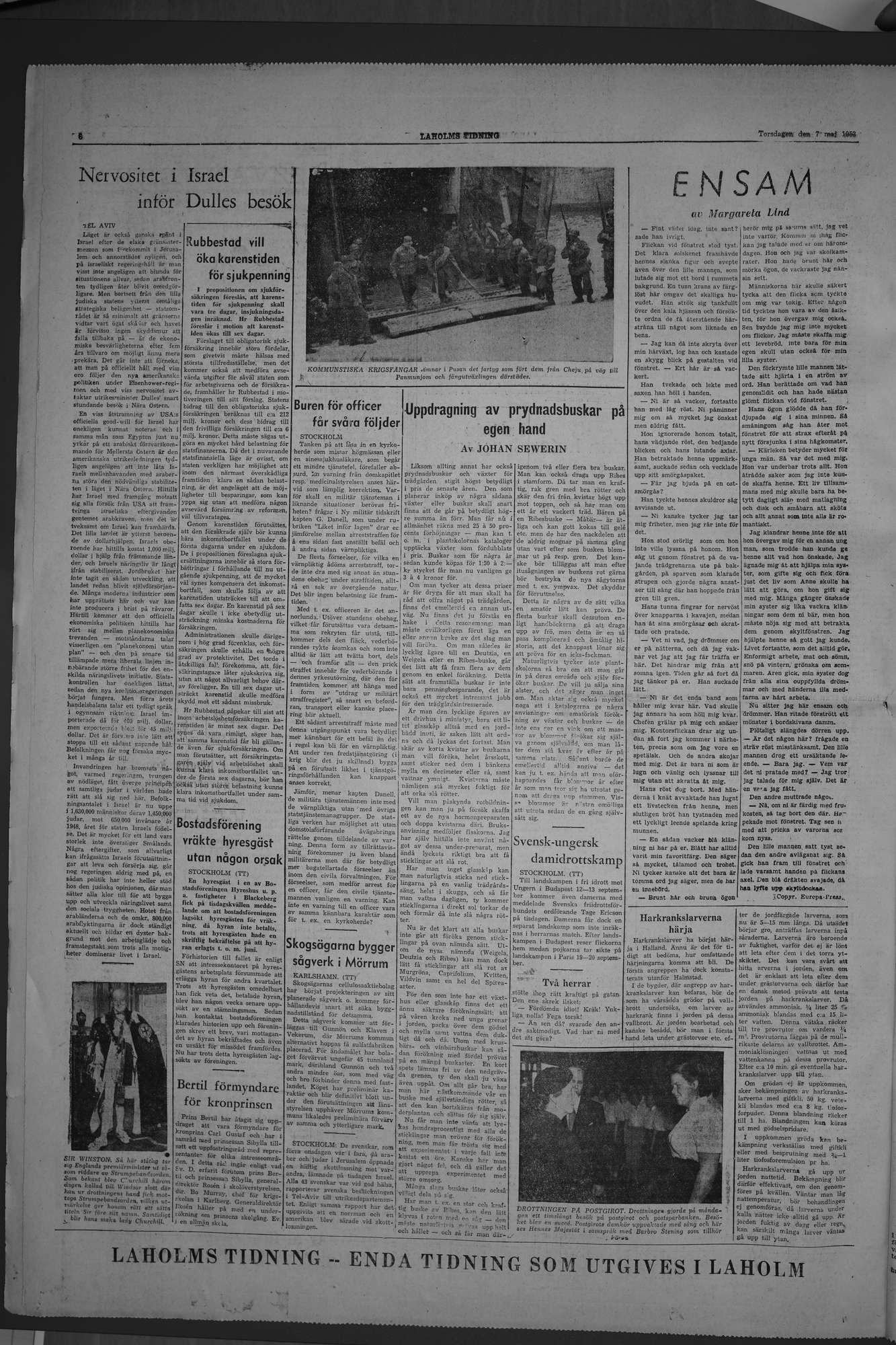 Laholms Tidning Torsdag 7 maj 1953, sida 6