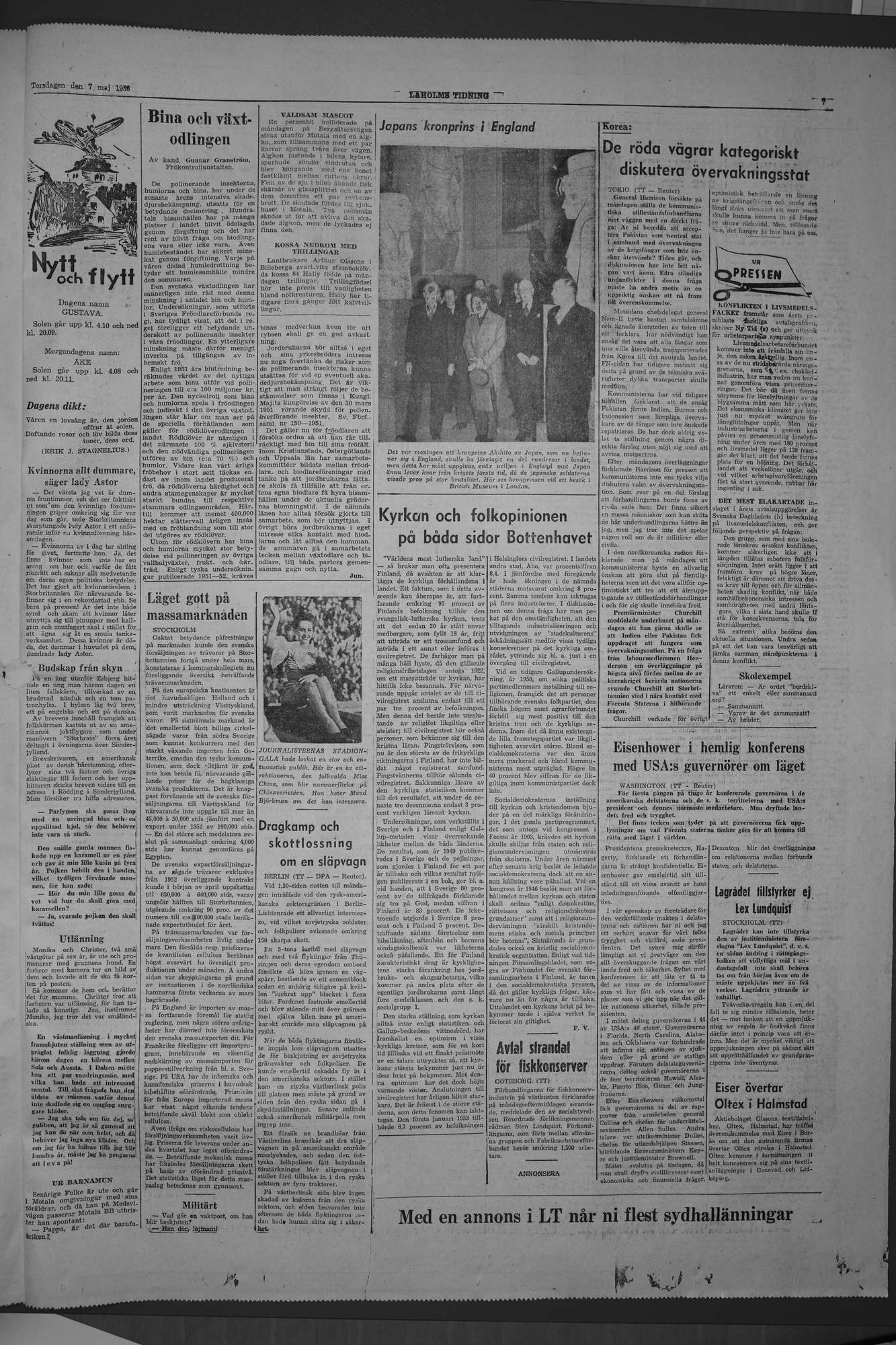 Laholms Tidning Torsdag 7 maj 1953, sida 7