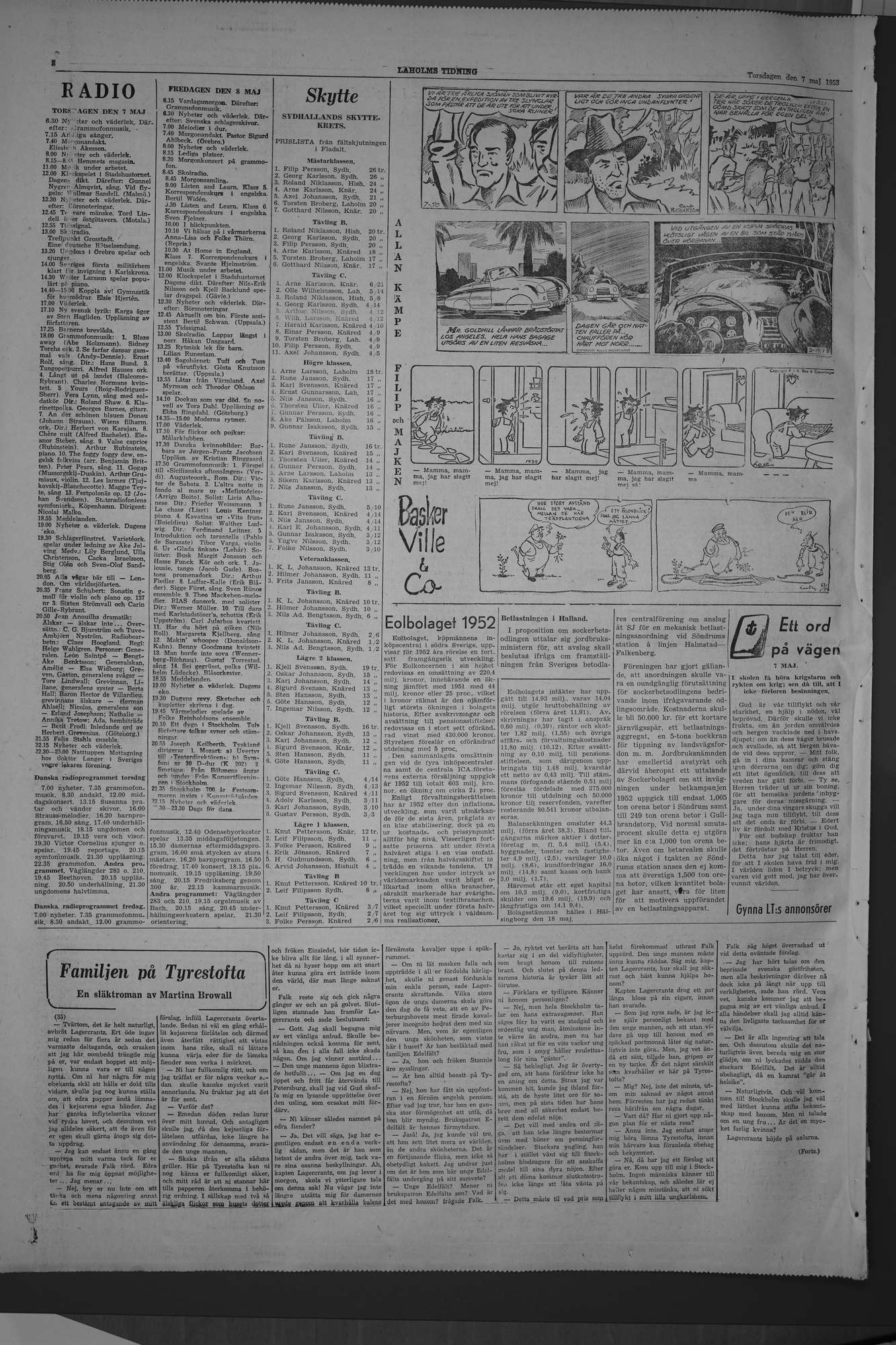 Laholms Tidning Torsdag 7 maj 1953, sida 8