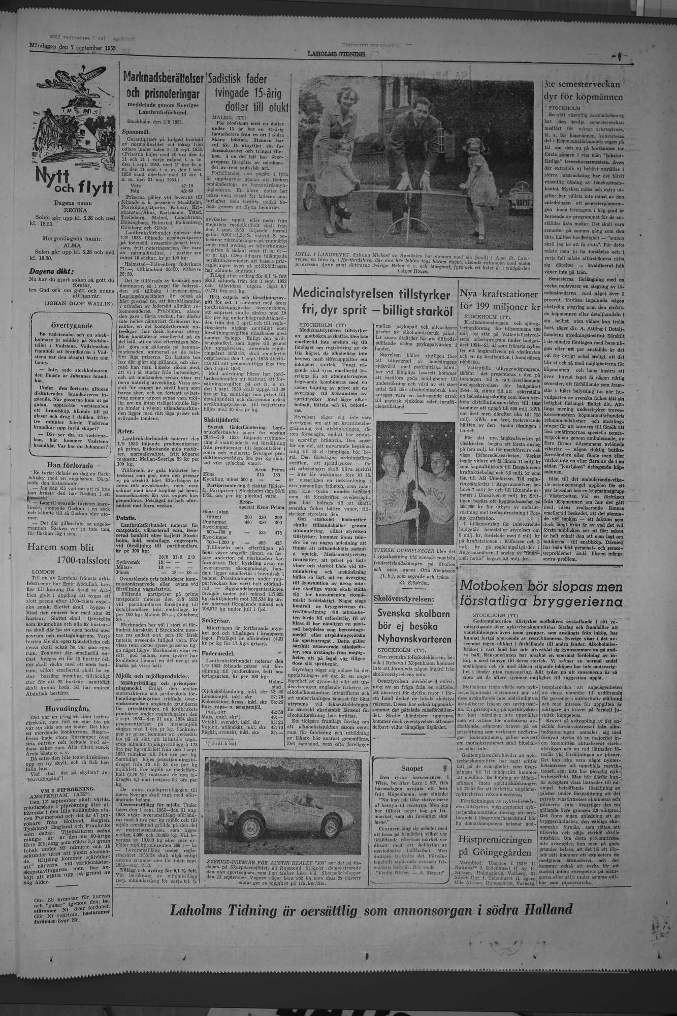 Laholms Tidning Måndag 7 september 1953, sida 7