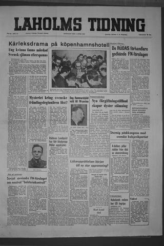 Förstasidan, Onsdag 8 april 1953