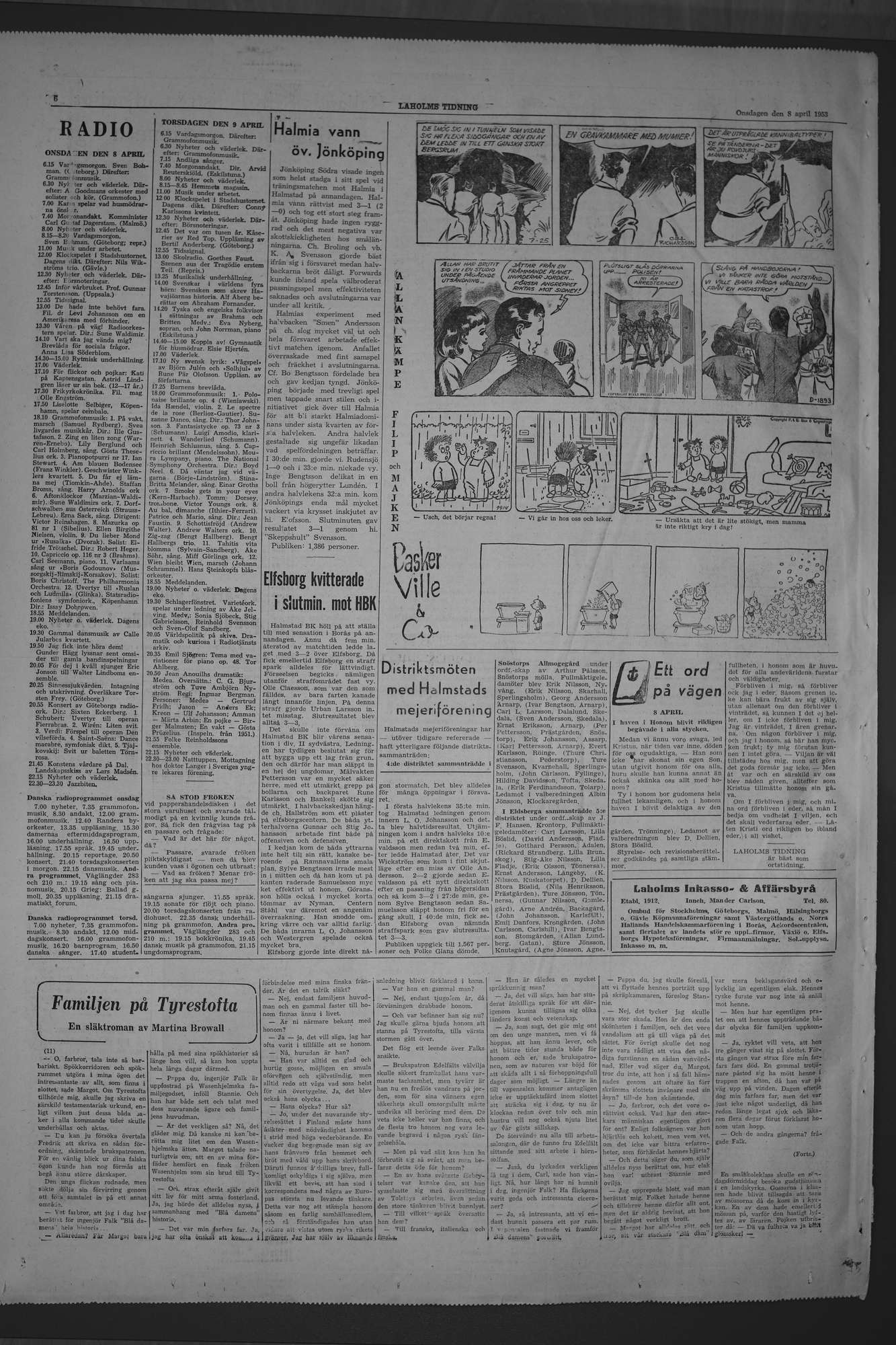 Laholms Tidning Onsdag 8 april 1953, sida 6