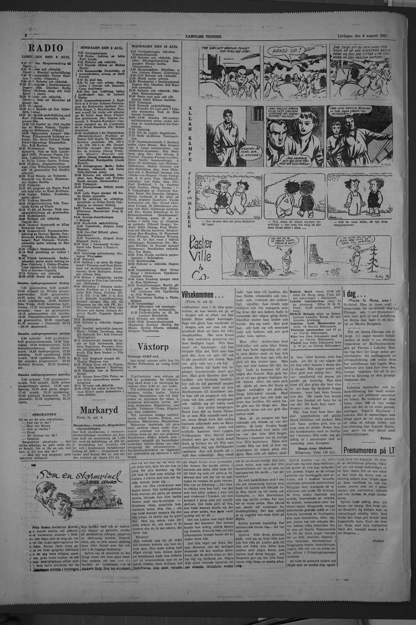 Laholms Tidning Lördag 8 augusti 1953, sida 8