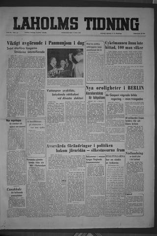 Förstasidan, Onsdag 8 juli 1953