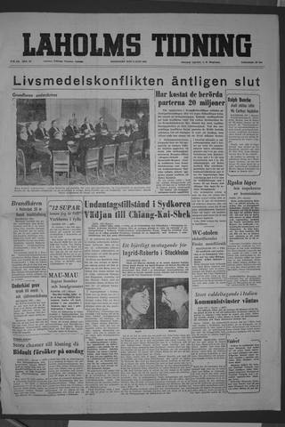 Förstasidan, Måndag 8 juni 1953