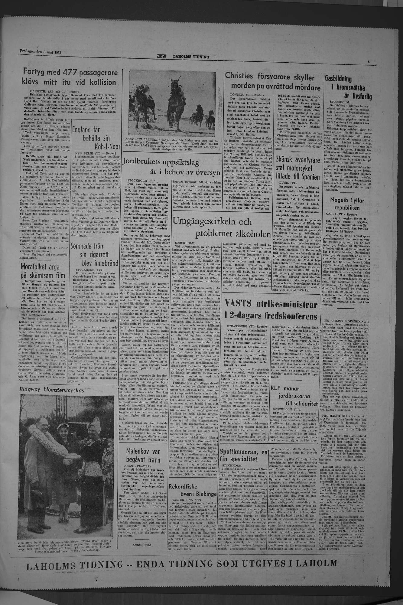 Laholms Tidning Fredag 8 maj 1953, sida 5