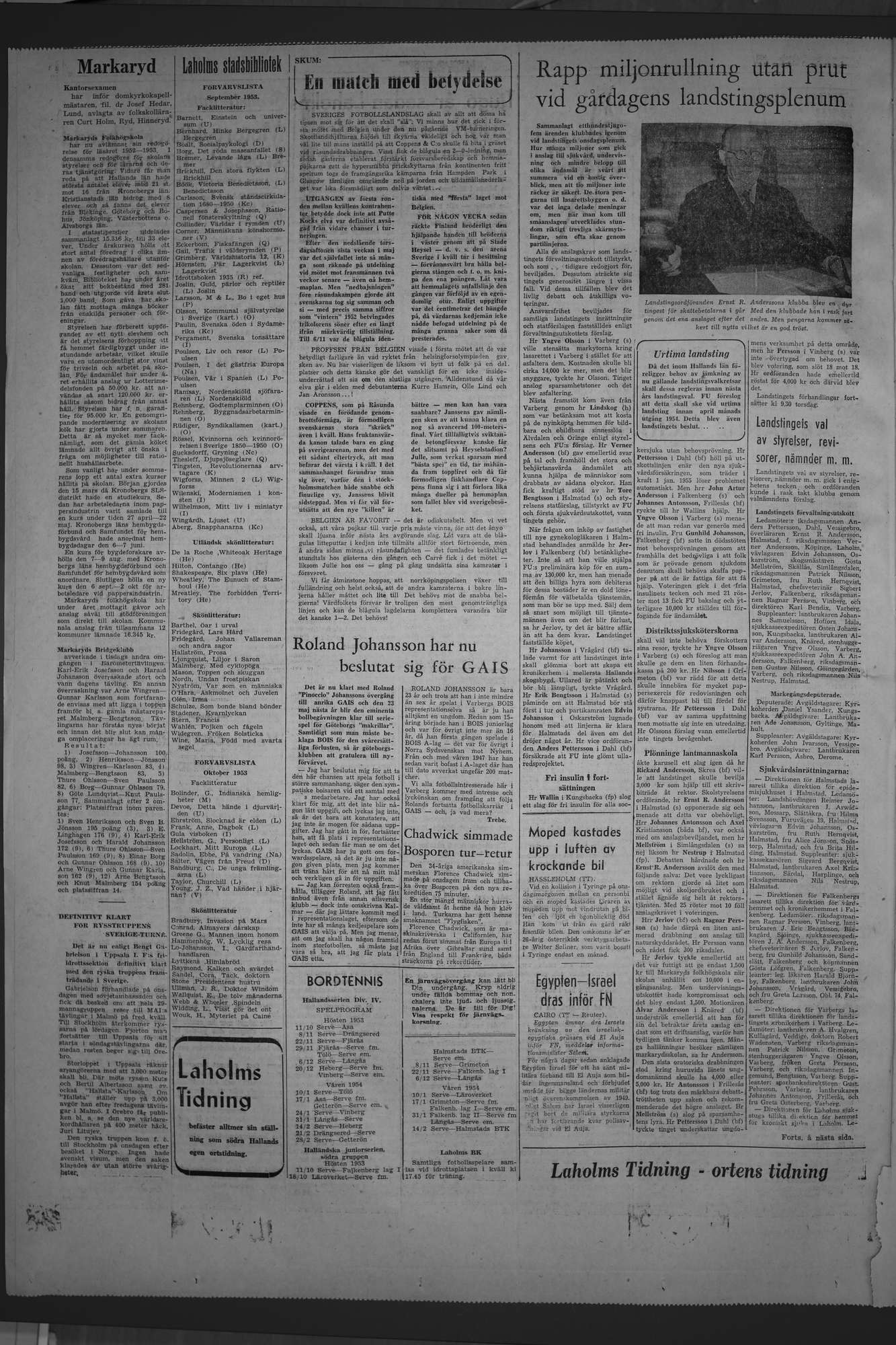 Laholms Tidning Torsdag 8 oktober 1953, sida 4