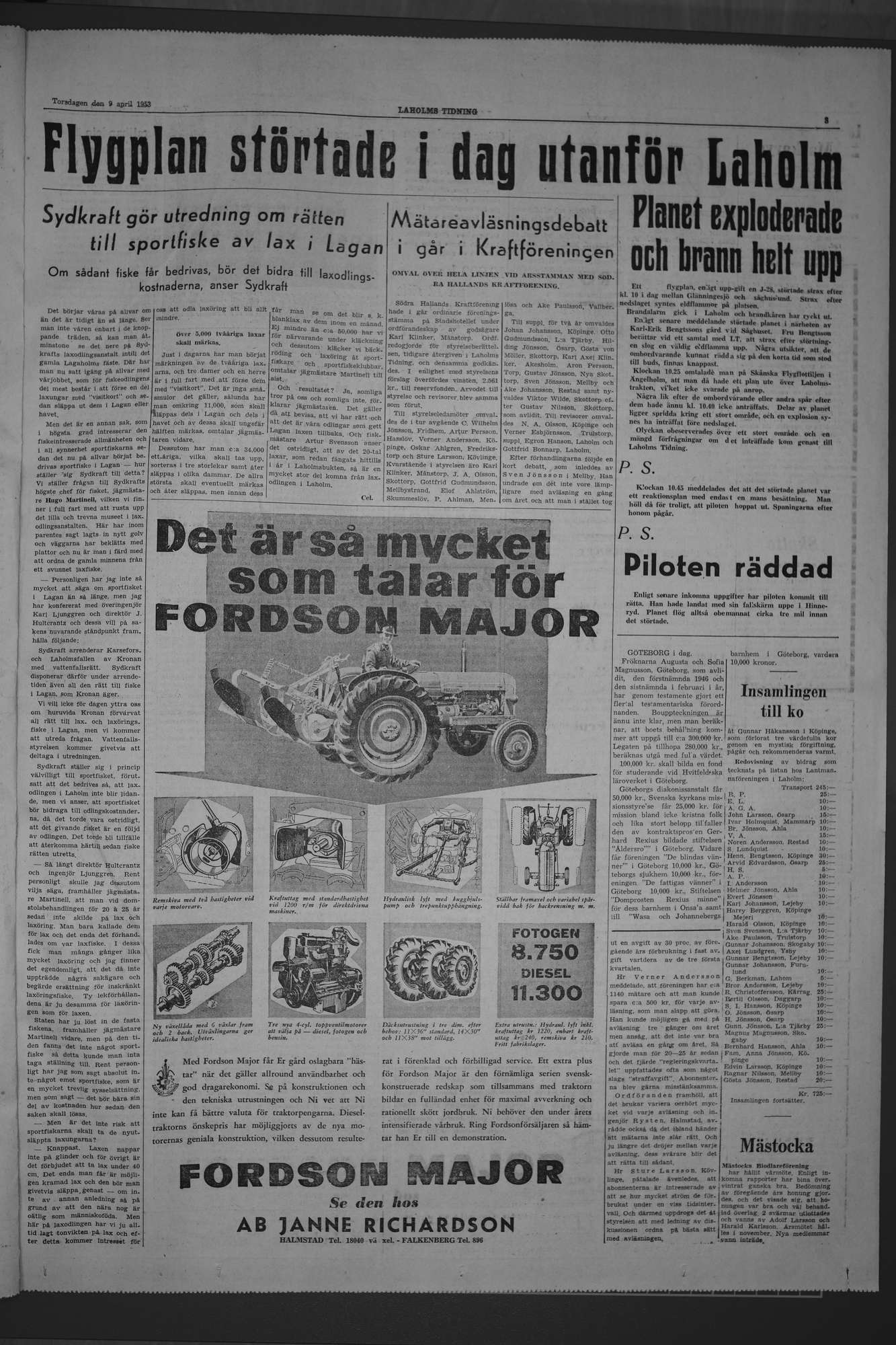 Laholms Tidning Torsdag 9 april 1953, sida 3
