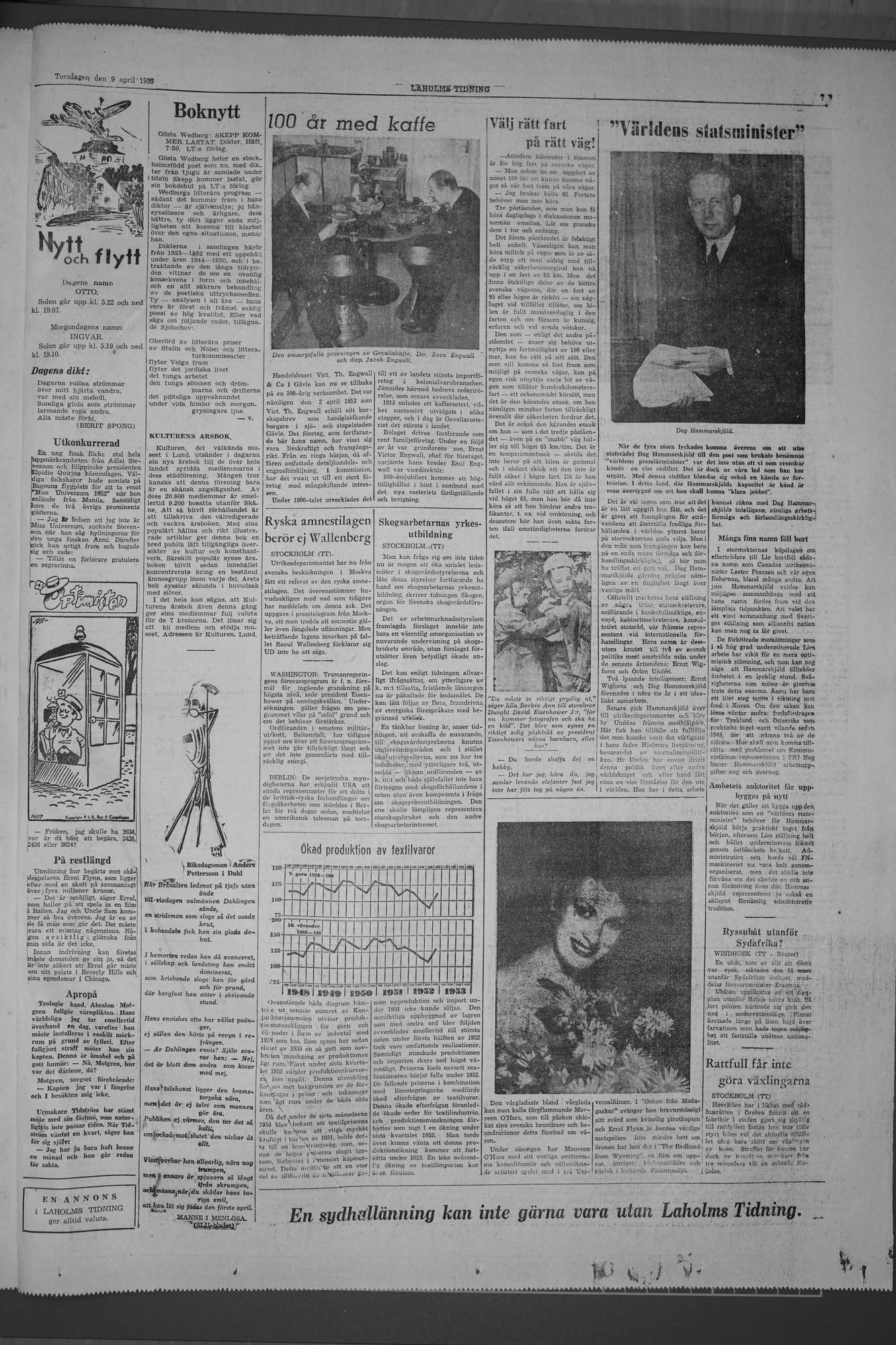 Laholms Tidning Torsdag 9 april 1953, sida 7