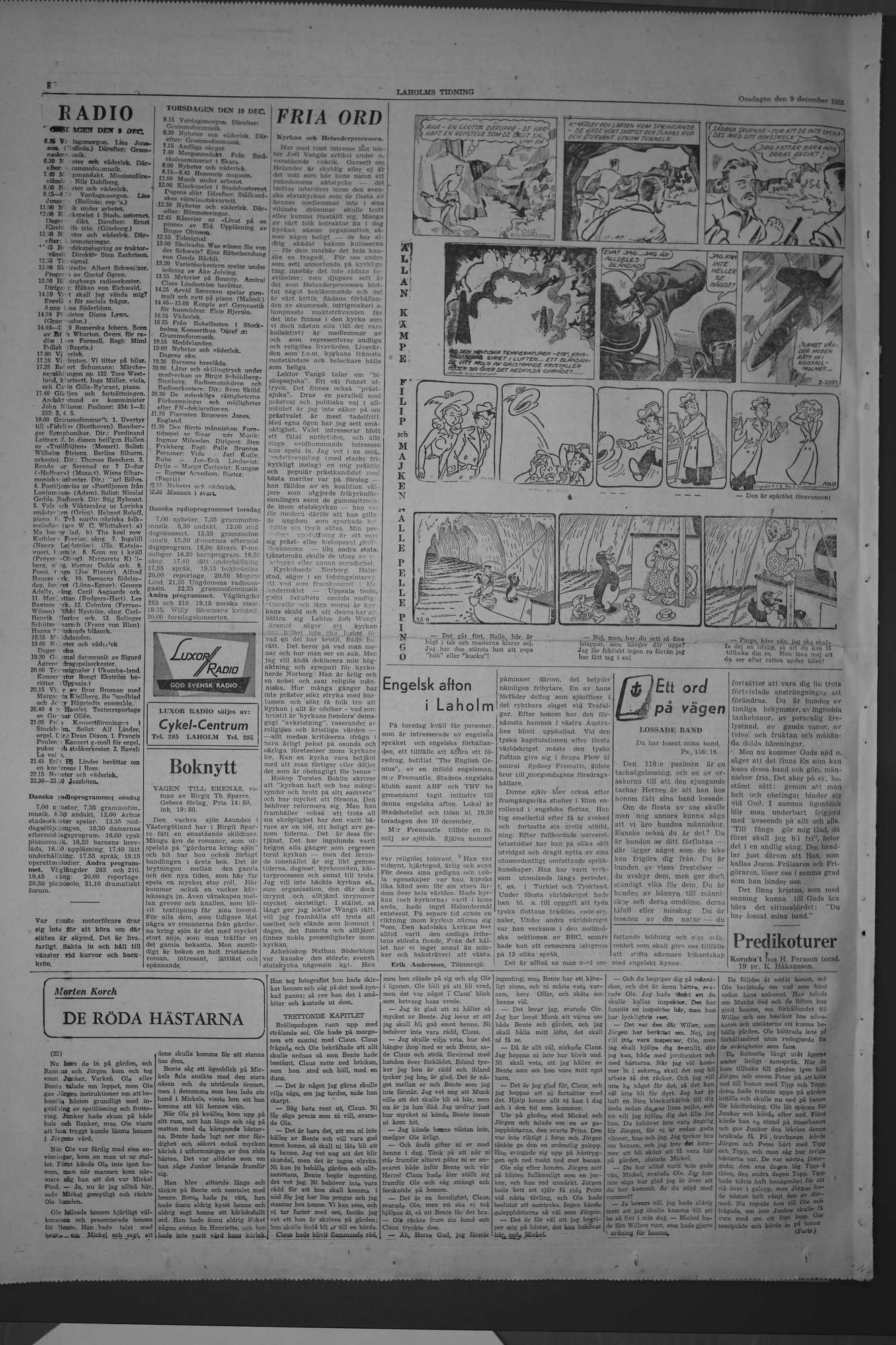 Laholms Tidning Onsdag 9 december 1953, sida 8