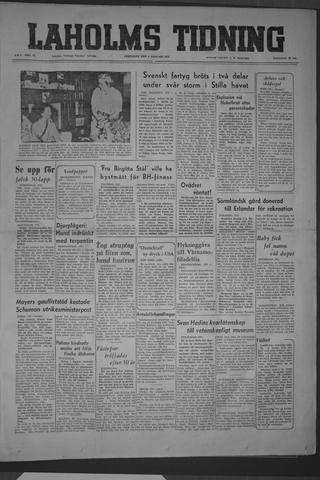 Förstasidan, Fredag 9 januari 1953