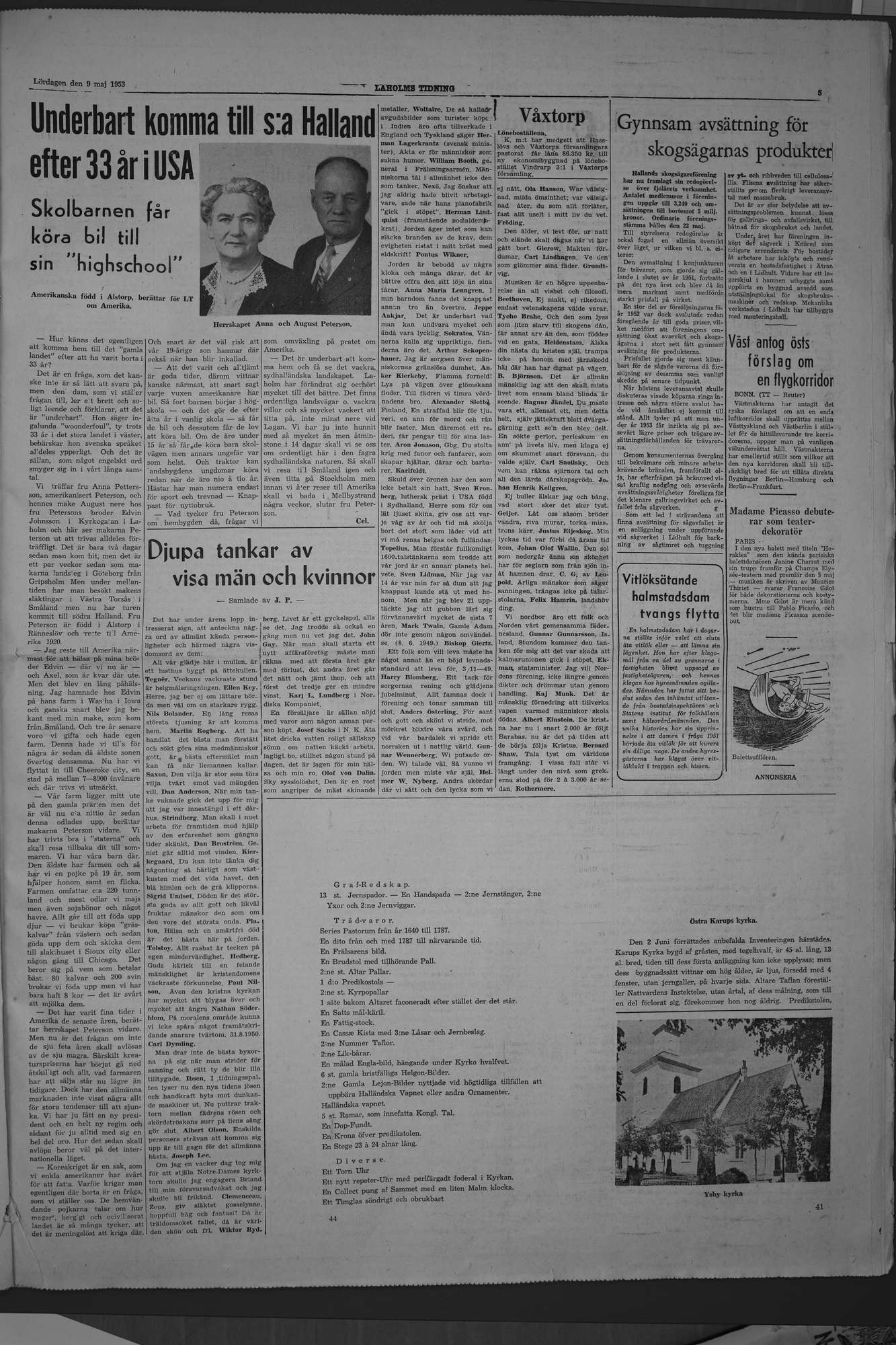 Laholms Tidning Lördag 9 maj 1953, sida 5
