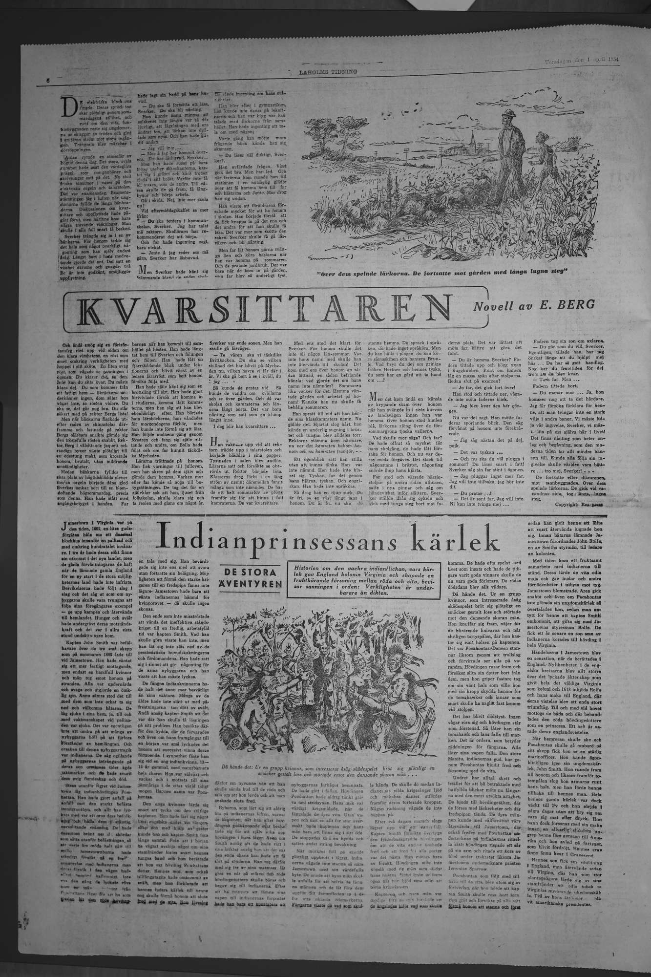 Laholms Tidning Torsdag 1 april 1954, sida 6