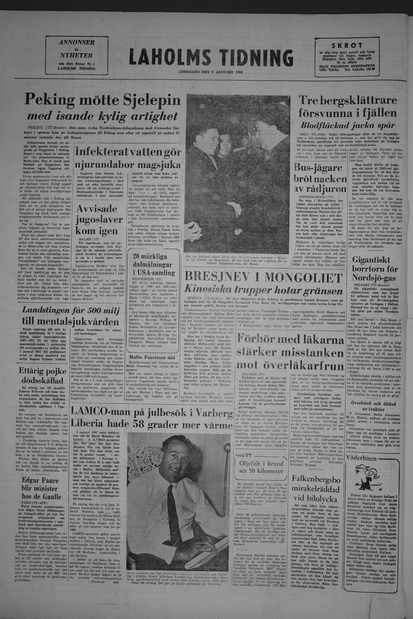 Laholms Tidning Lördag 8 januari 1966, sida 8
