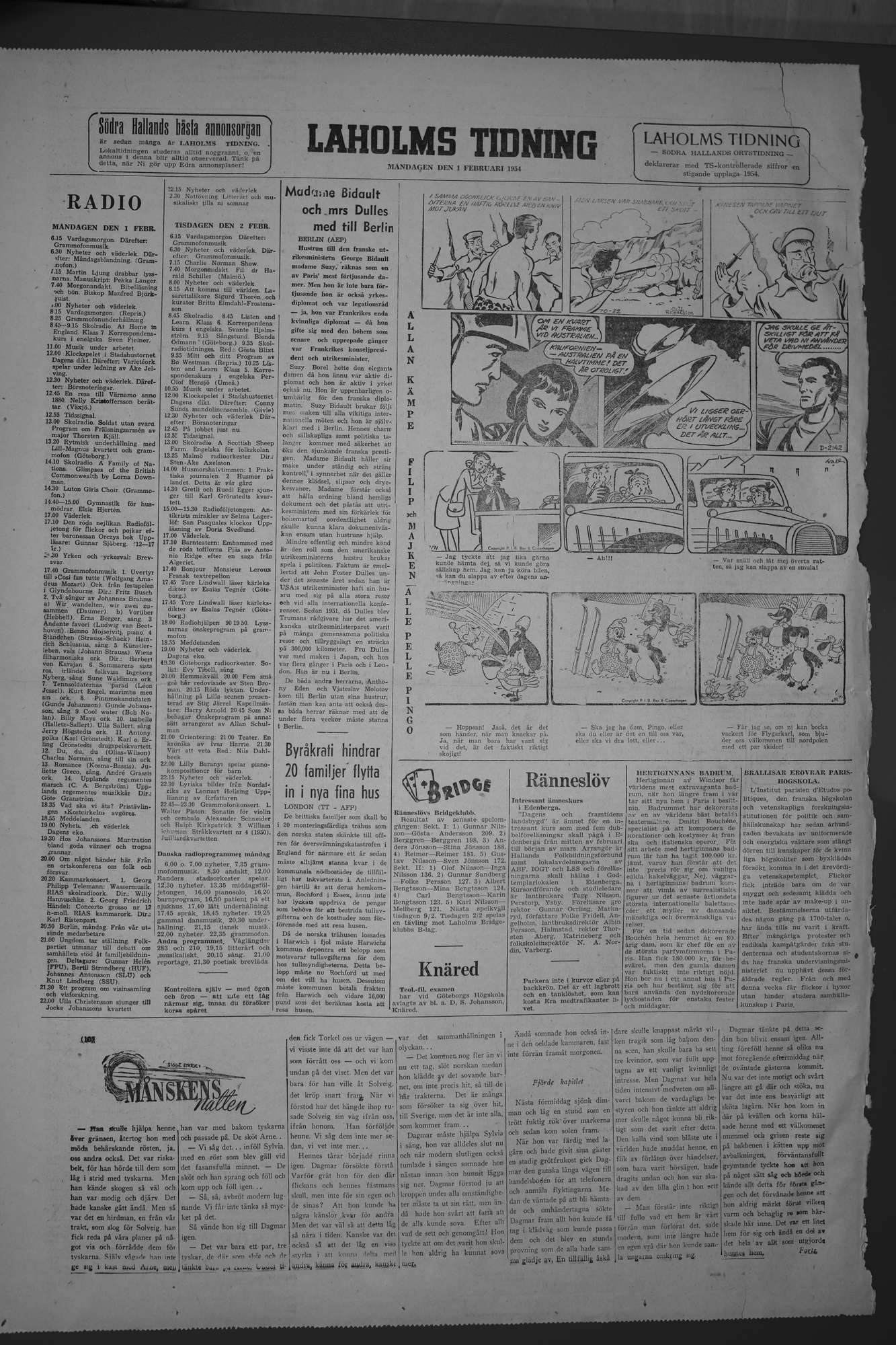 Laholms Tidning Måndag 1 februari 1954, sida 8