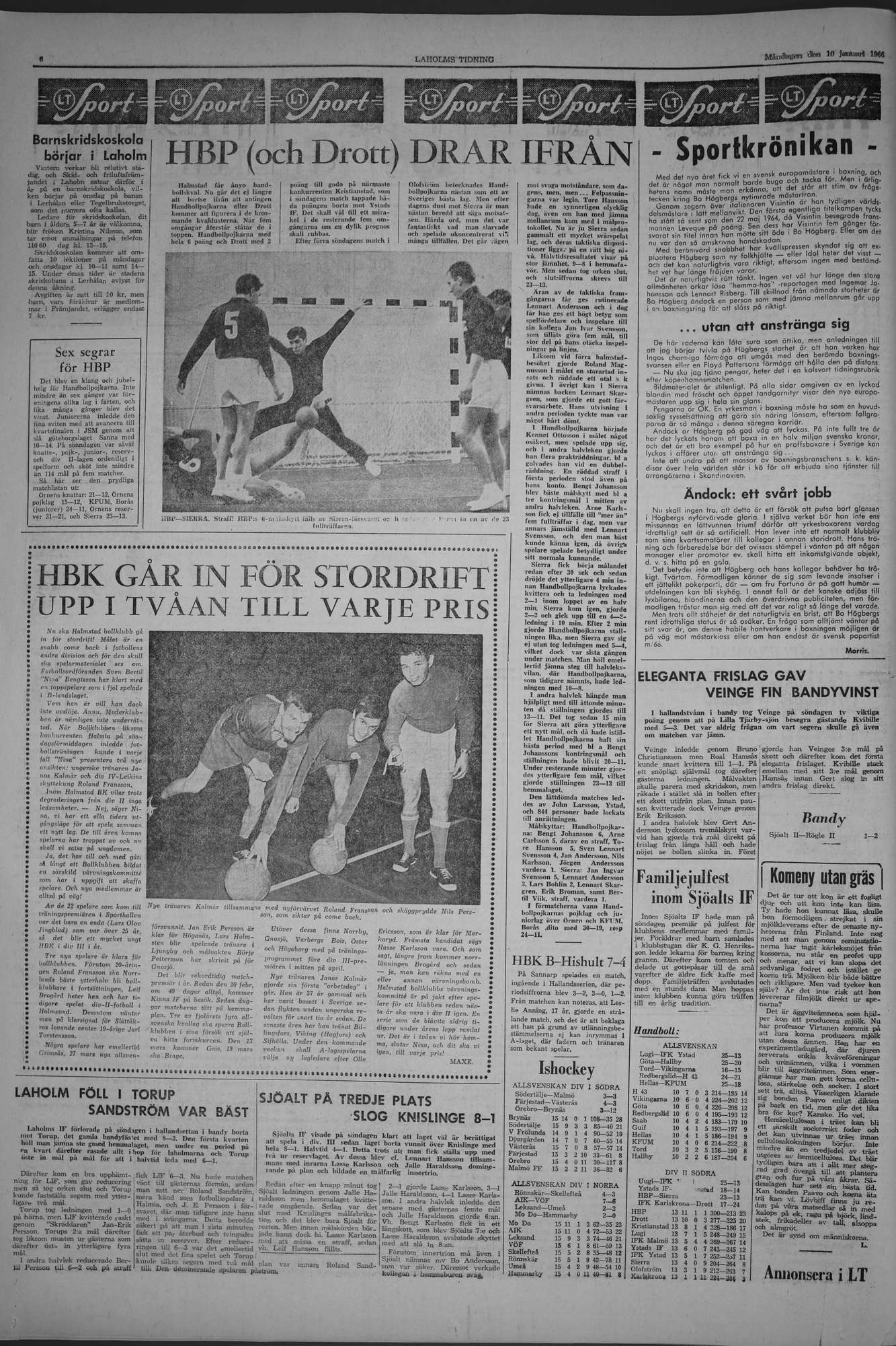 Laholms Tidning Måndag 10 januari 1966, sida 6