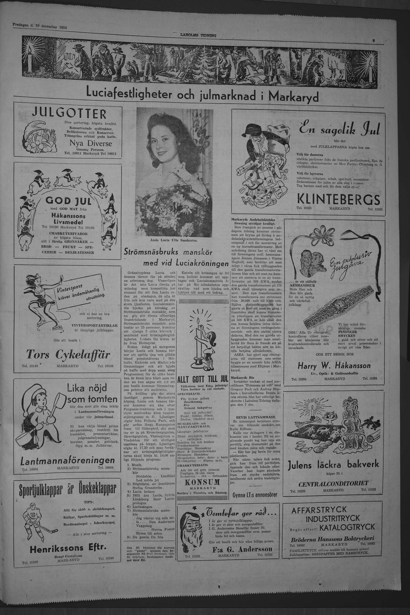 Laholms Tidning Fredag 10 december 1954, sida 5