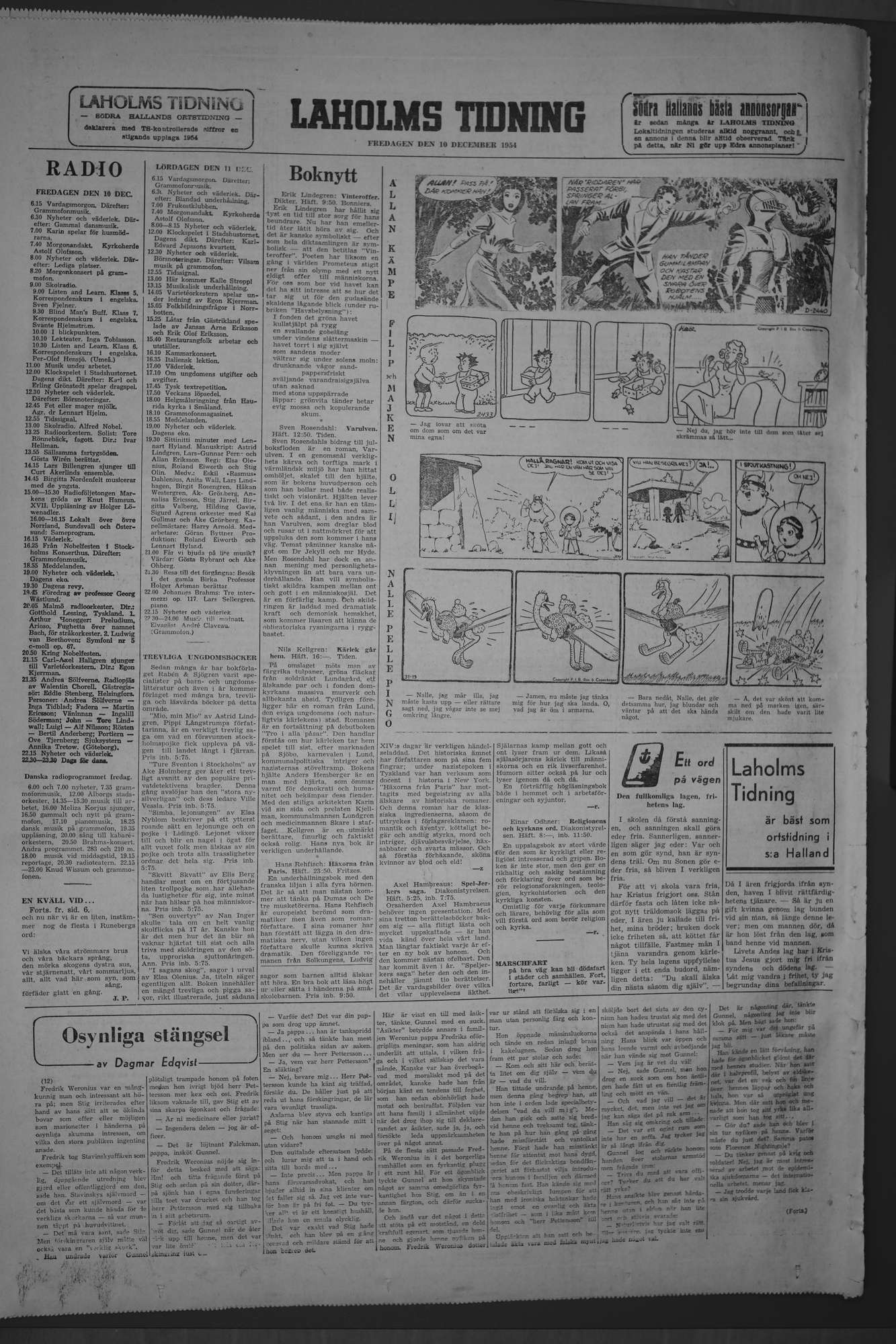 Laholms Tidning Fredag 10 december 1954, sida 8