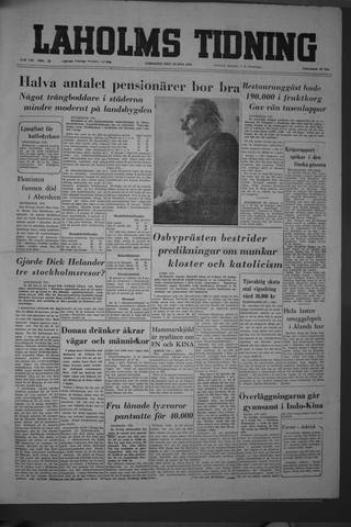 Förstasidan, Lördag 10 juli 1954