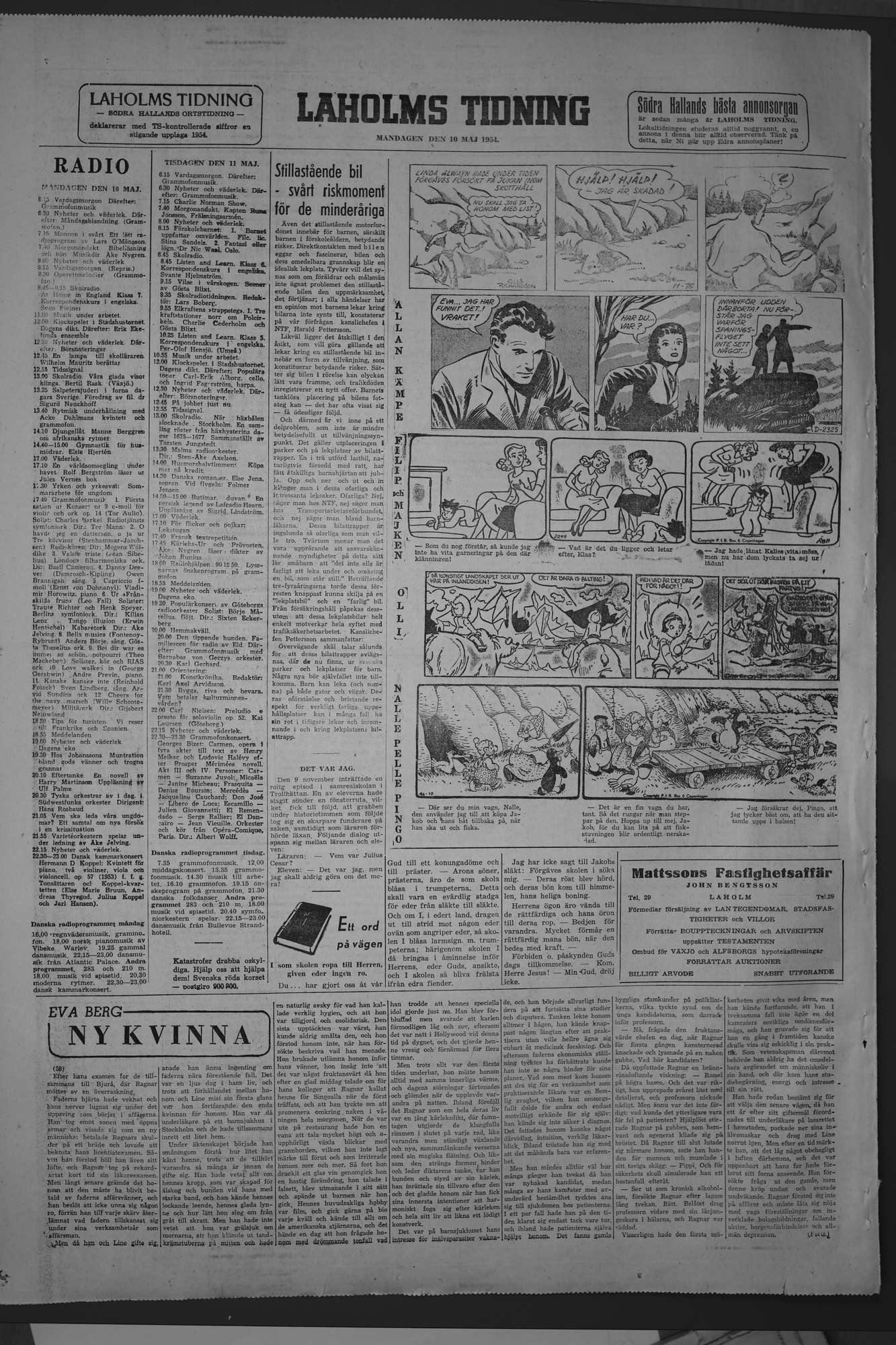 Laholms Tidning Måndag 10 maj 1954, sida 8