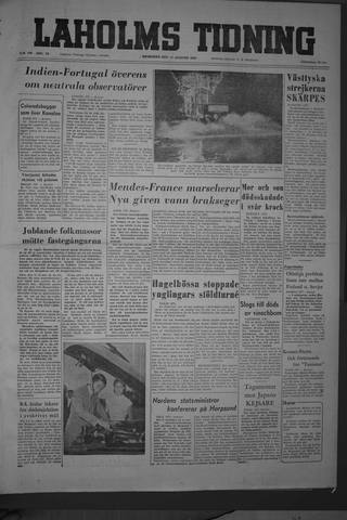 Förstasidan, Onsdag 11 augusti 1954