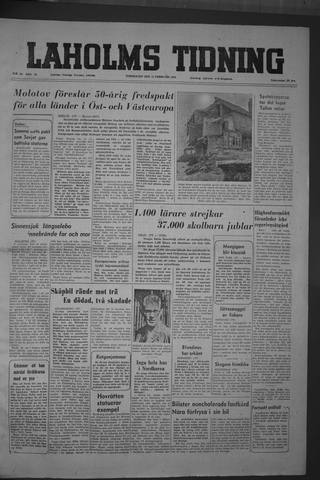 Förstasidan, Torsdag 11 februari 1954