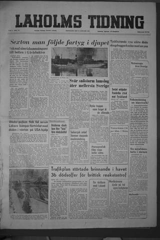 Förstasidan, Måndag 11 januari 1954