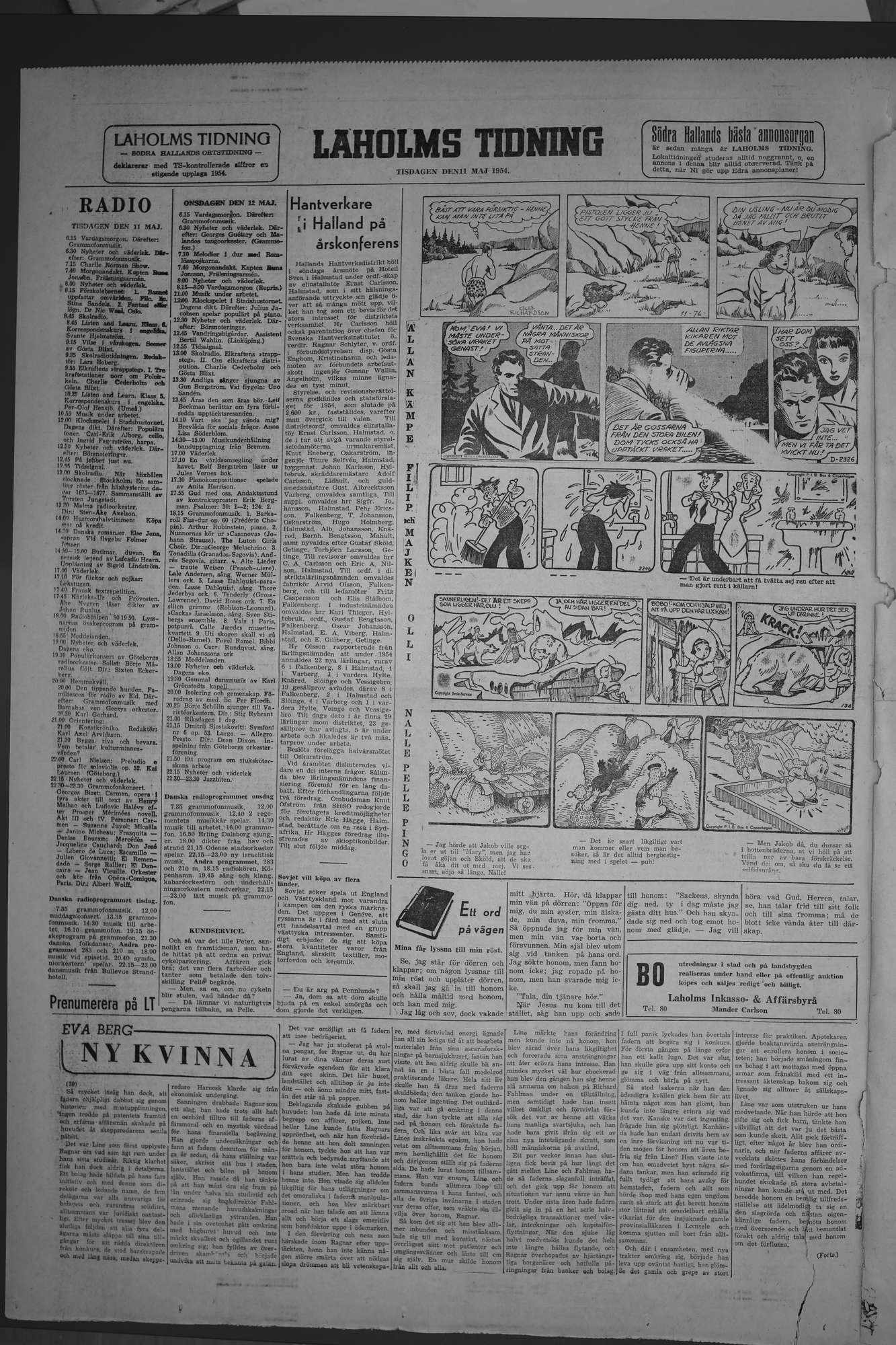 Laholms Tidning Tisdag 11 maj 1954, sida 6