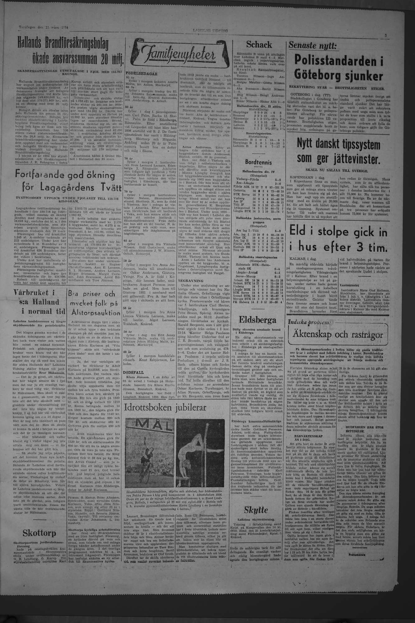 Laholms Tidning Torsdag 11 mars 1954, sida 3