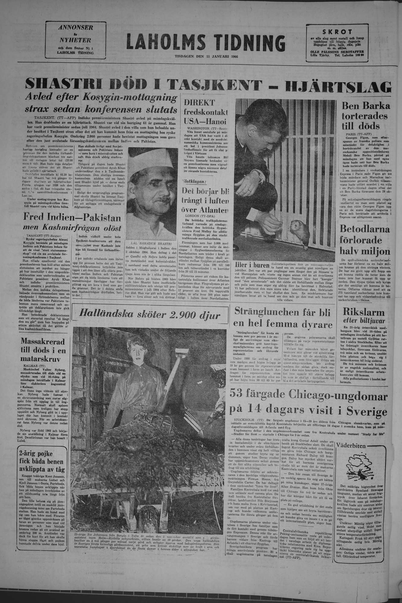 Laholms Tidning Tisdag 11 januari 1966, sida 8