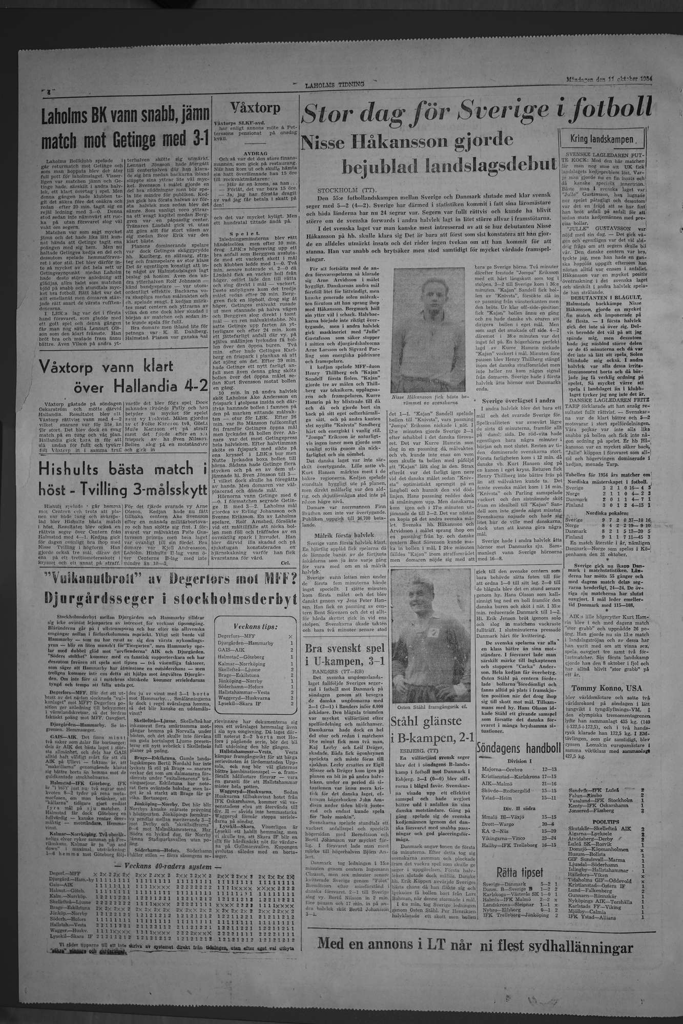 Laholms Tidning Måndag 11 oktober 1954, sida 4