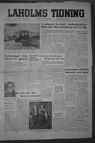 Förstasidan, Fredag 12 februari 1954