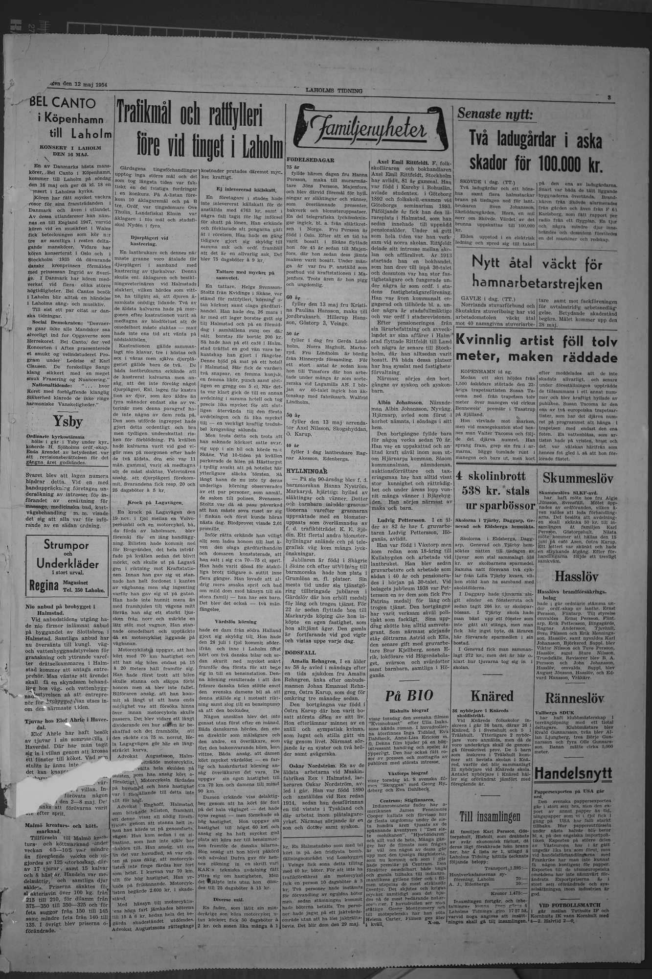 Laholms Tidning Onsdag 12 maj 1954, sida 3