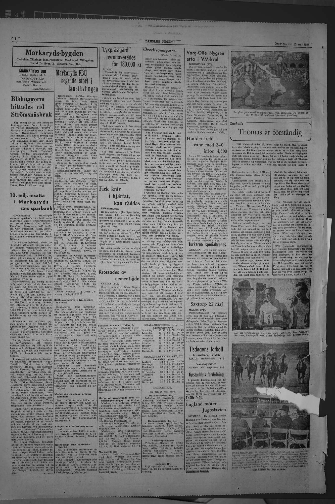 Laholms Tidning Onsdag 12 maj 1954, sida 4