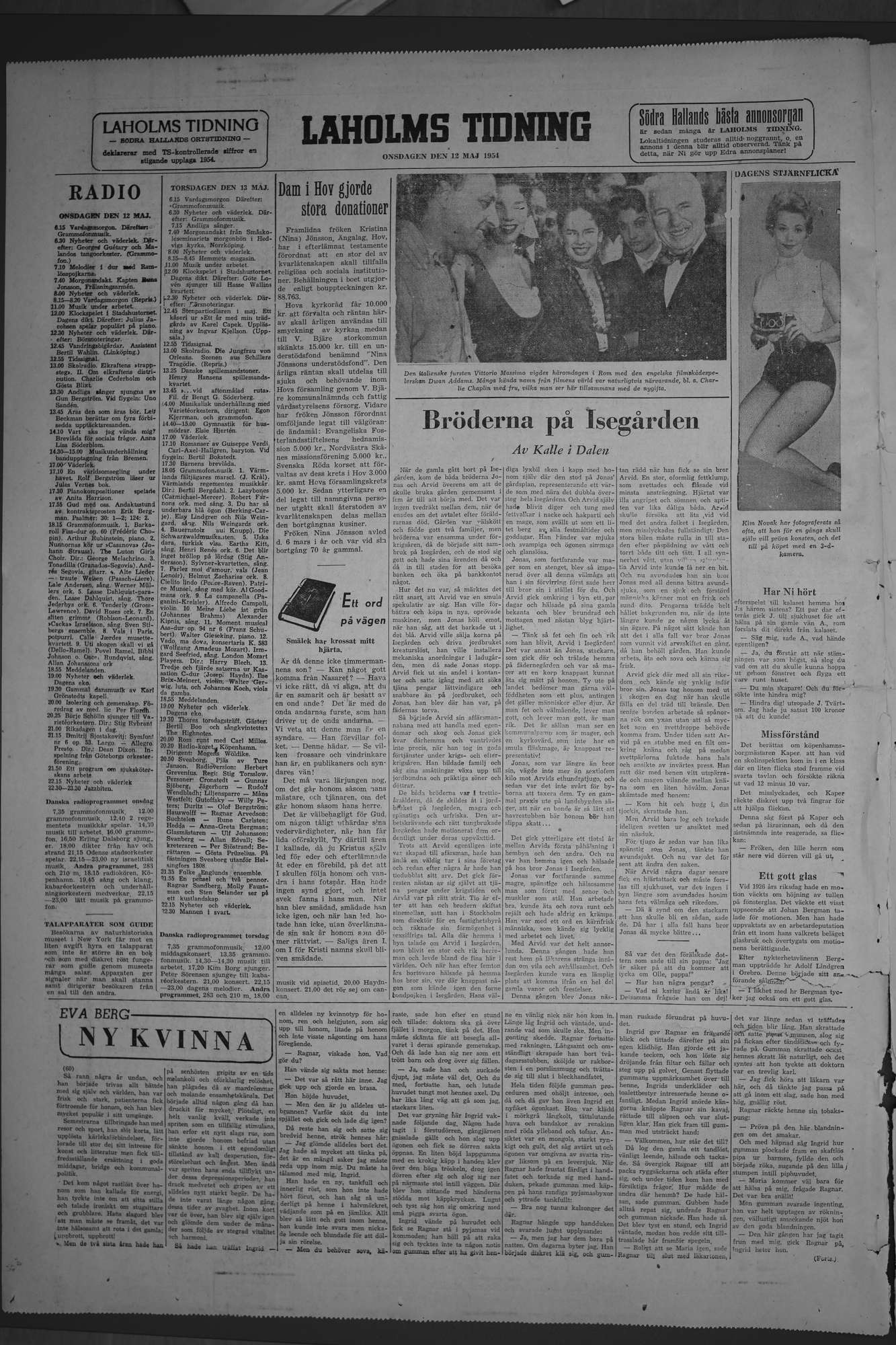 Laholms Tidning Onsdag 12 maj 1954, sida 6