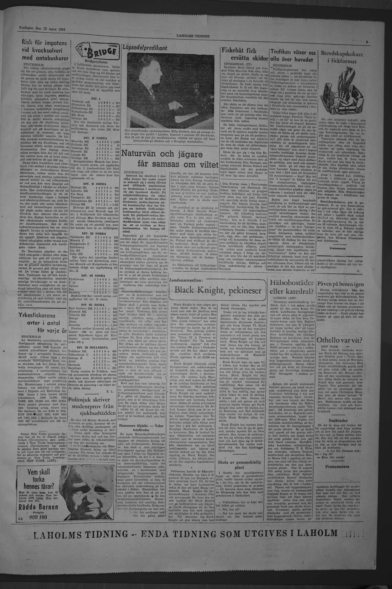 Laholms Tidning Fredag 12 mars 1954, sida 5