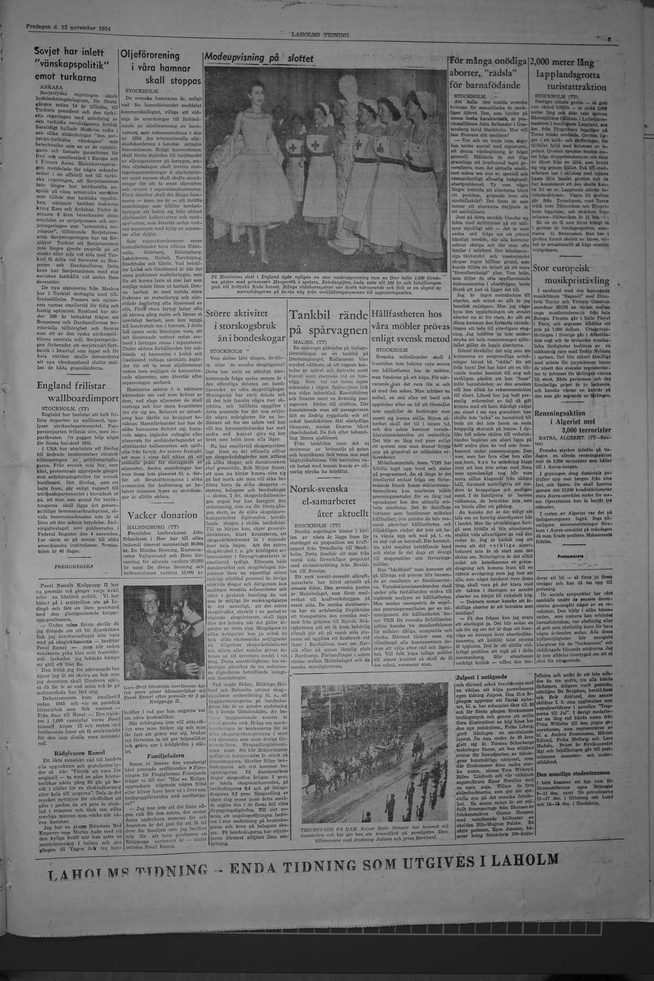 Laholms Tidning Fredag 12 november 1954, sida 5