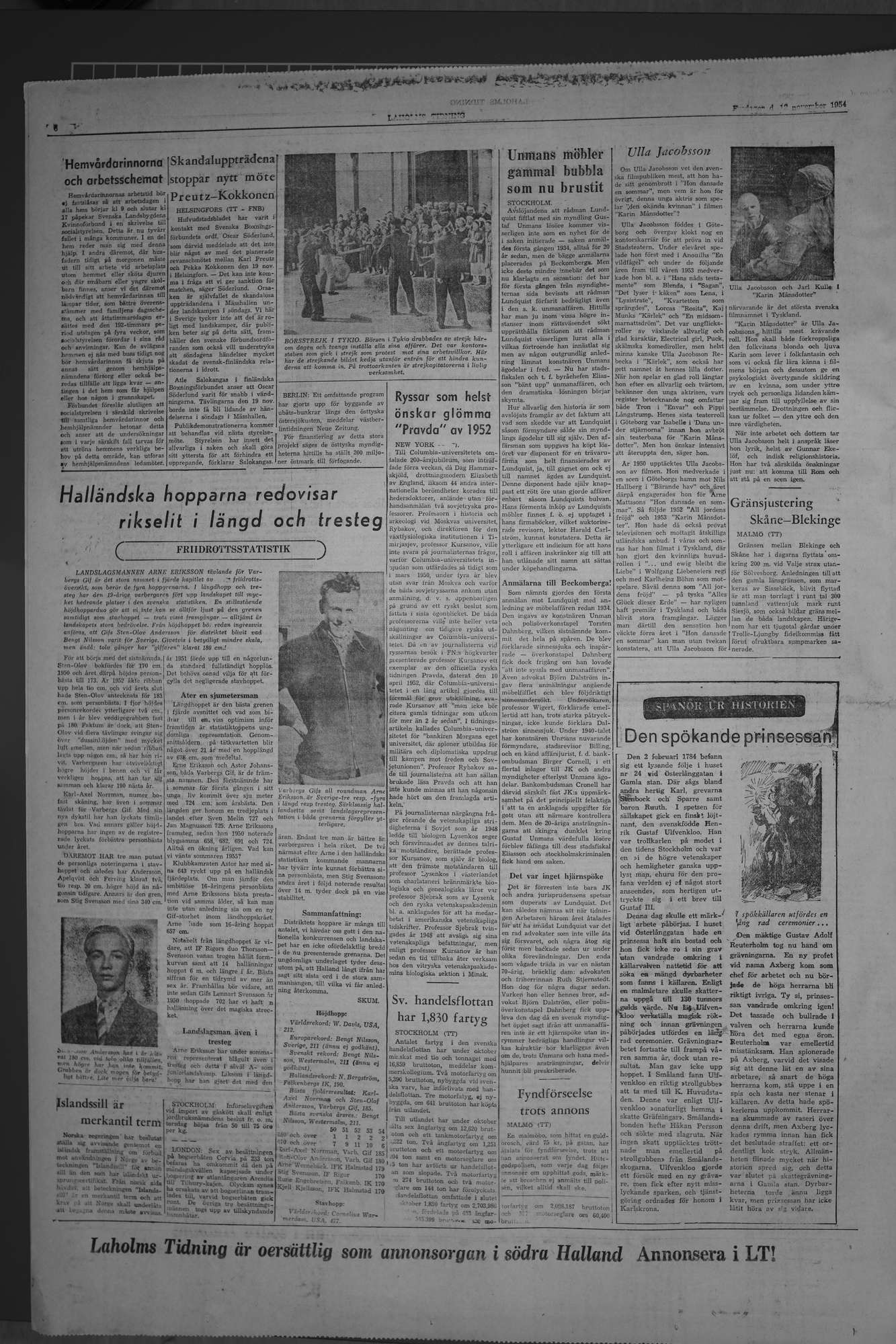 Laholms Tidning Fredag 12 november 1954, sida 6