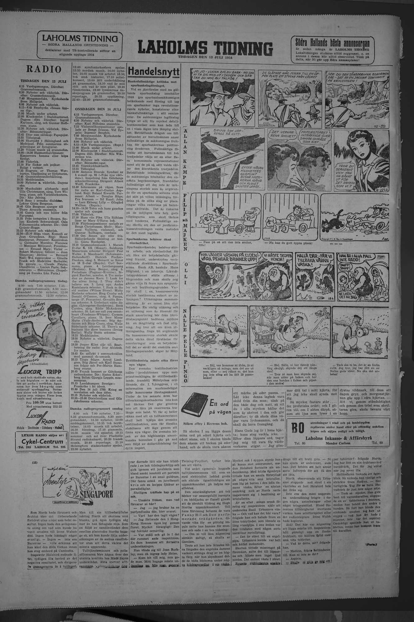 Laholms Tidning Tisdag 13 juli 1954, sida 8