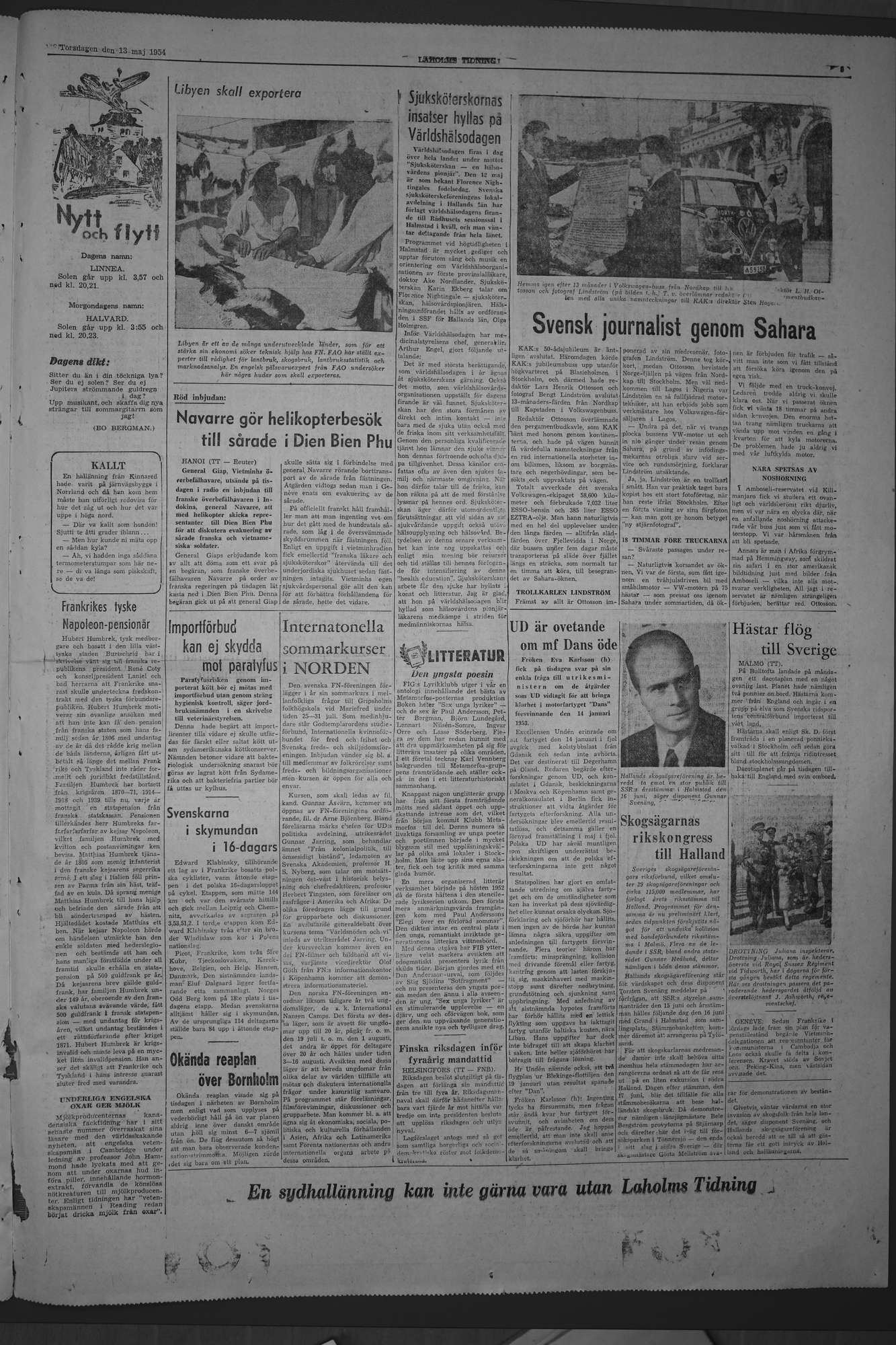 Laholms Tidning Torsdag 13 maj 1954, sida 5