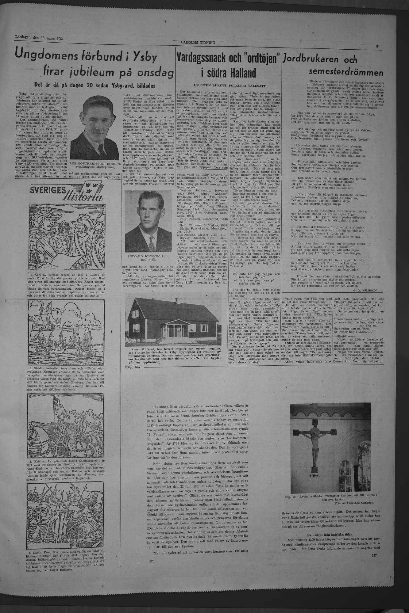 Laholms Tidning Lördag 13 mars 1954, sida 5