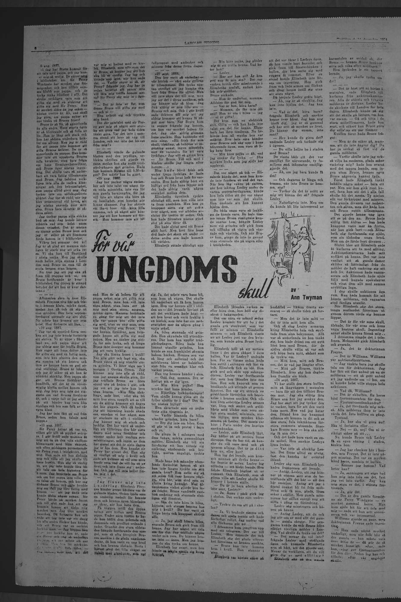 Laholms Tidning Tisdag 14 december 1954, sida 6