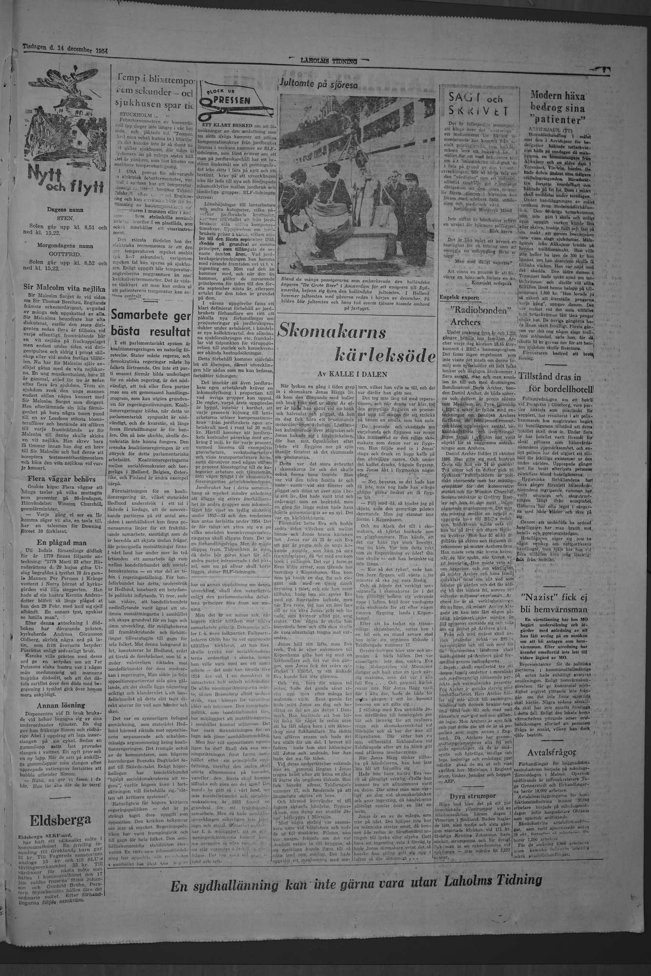 Laholms Tidning Tisdag 14 december 1954, sida 7